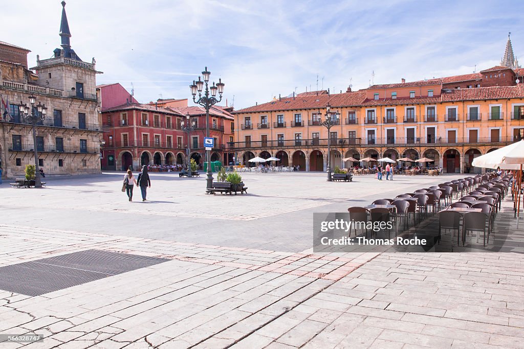 Plaza Mayor in Leon, Spain