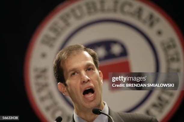 Washington, UNITED STATES: Chairman of the Republican National Committee Ken Mehlman speaks during the the Republican National Committee 2006 Annual...