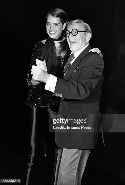 George Burns and Brooke Shields celebrating "Just You and Me, Kid" at Studio 54 circa 1979 in New York City.