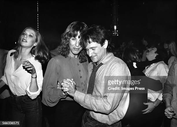 Robin Williams and Valerie Velardi at Studio 54 circa 1979 in New York City.