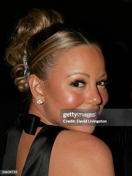 Singer Mariah Carey attends the Weinstein Co. Golden Globe after party held at Trader Vic's on January 16, 2006 in Beverly Hills, California.