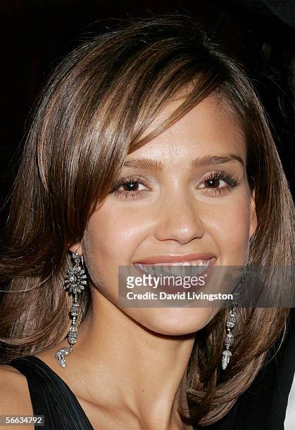 Actress Jessica Alba attends the Weinstein Co. Golden Globe after party held at Trader Vic's on January 16, 2006 in Beverly Hills, California.