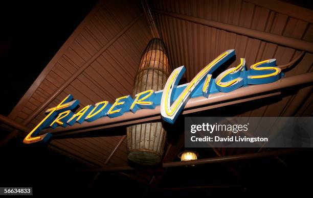 Signage at the Weinstein Co. Golden Globe after party held at Trader Vic's on January 16, 2006 in Beverly Hills, California.