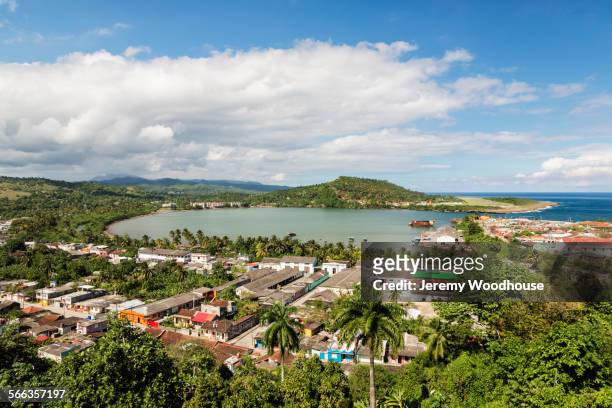 aerial view of bartacoa bay, guantanamo, cuba - guantanamo bay photos et images de collection