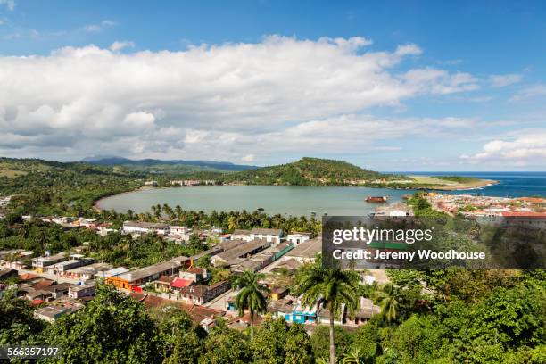 aerial view of bartacoa bay, guantanamo, cuba - guantanamo bay 個照片及圖片檔