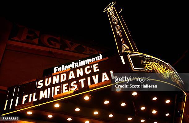 View of the Eygptian Theatre during the 2006 Sundance Film Festival on Main Street January 20, 2006 in Park City, Utah.