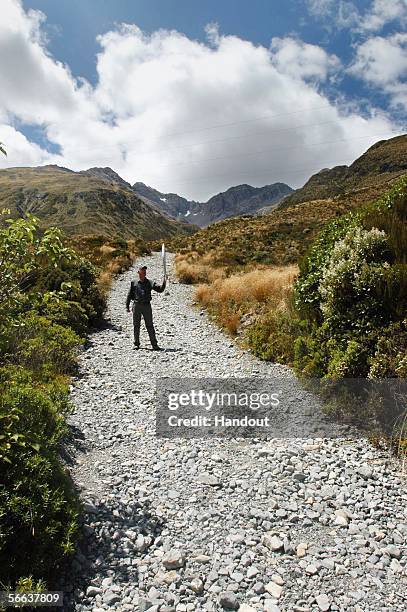 The baton travels over Arthur?s Pass on the west coast, South Island as part of the Commonweath Games Queen's Baton Relay January 19, 2006 in New...