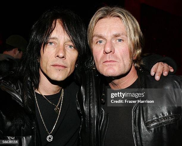 Musicians Billy Morrison and Billy Duffy pose inside at the "All Star Jam Band" at the Forum at the SkiHouse during the 2006 Sundance Film Festival...