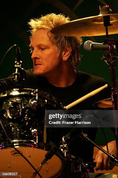 Musician Matt Sorum performs onstage at the "All Star Jam Band" at the Forum at the SkiHouse during the 2006 Sundance Film Festival on January 20,...