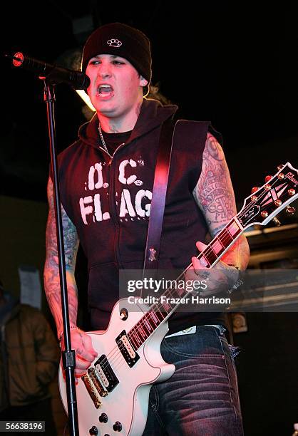 Musician Benji Madden performs onstage at the "All Star Jam Band" at the Forum at the SkiHouse during the 2006 Sundance Film Festival on January 20,...