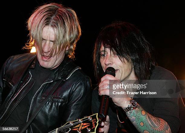 Musicians Billy Duffy and Billy Morrison perform onstage at the "All Star Jam Band" at the Forum at the SkiHouse during the 2006 Sundance Film...