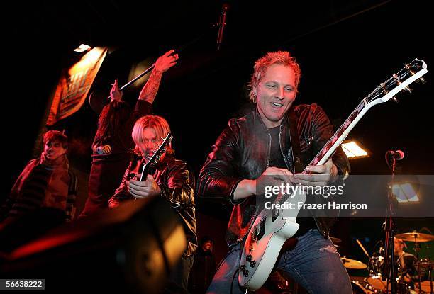 Musicians Donovan Leitch, Billy Duggy and Matt Sorum perform onstage at the "All Star Jam Band" at the Forum at the SkiHouse during the 2006 Sundance...