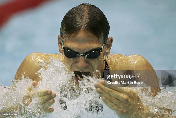 Igor Borysik of Ukraine competes in the men's 200m breaststroke during the Swimming Arena World Cup on January 21, 2006 in Berlin, Germany.