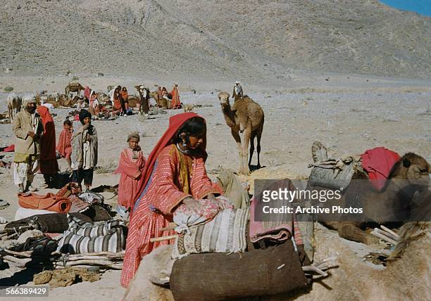 Nomadic tribes of Balochistan, a desert region in southwestern Asia, circa 1965.