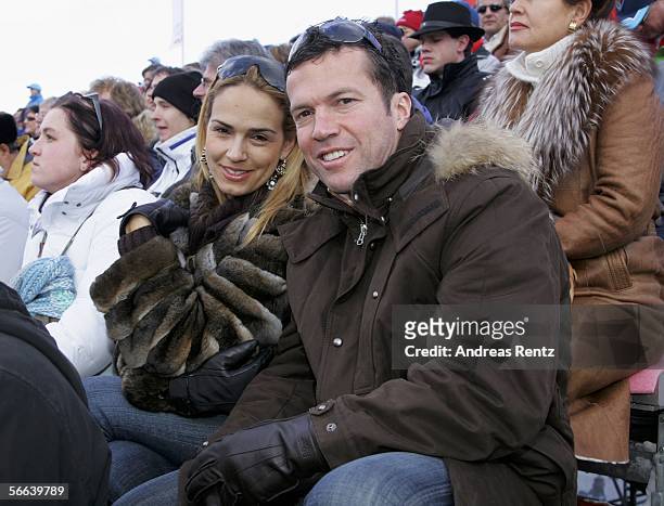 Former soccer player, Lothar Matthaeus and his wife Marijana Matthaeus attend the Hahnenkamm Race on January 21, 2006 in Kitzbuehel, Austria