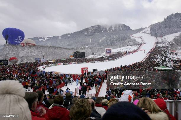 View of the "Streiff", the Hahnenkamm Race on January 21, 2006 in Kitzbuehel, Austria