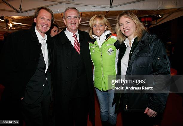 Former german ski star Markus Wasmeier, AUDI CEO Dr. Martin Winterkorn, Christa Kinshofer and Katja Seizinger attend the Audi Night party at the...