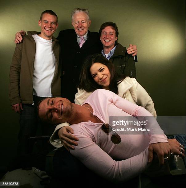 Director Brian Jun, actors Clayne Crawford, Raymond J. Barry, America Ferrera and Tom Guiry pose for a portrait at the Getty Images Portrait Studio...