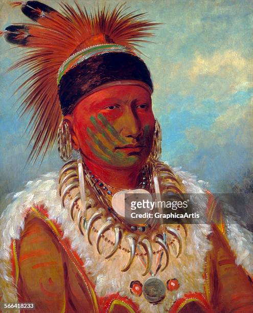 The White Cloud, Head Chief of the Iowas by George Catlin ; oil on canvas, 1844 - 5. From the National Gallery of Art, Washington DC.