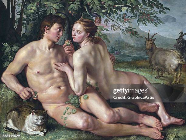 The Fall of Man by Hendrik Goltzius ; oil on canvas, 1616. From the National Gallery, Washington DC.