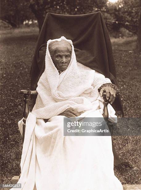 Portrait of Harriet Tubman at her home in Auburn, New York; toned photograph, 1911.