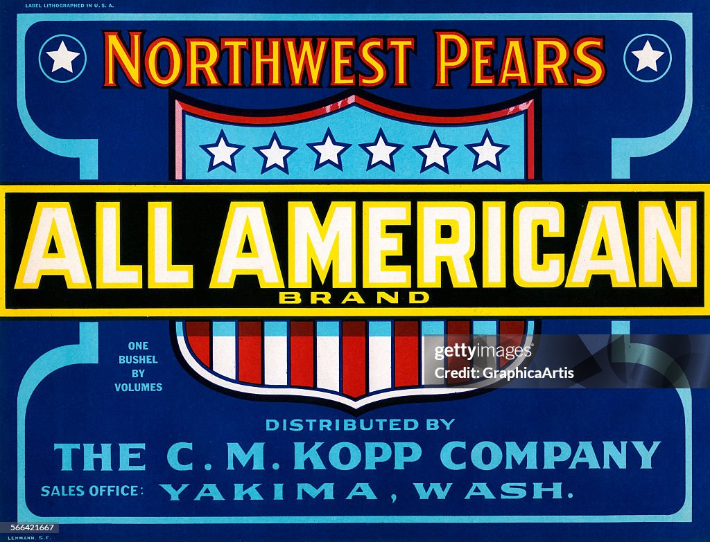 All American Fruit Crate Label