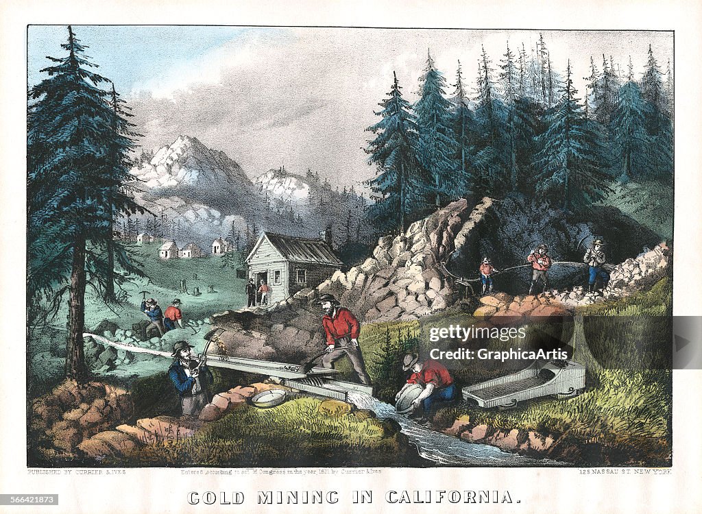 Gold Mining By Currier & Ives