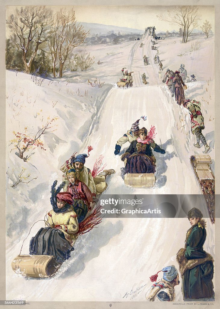 Tobogganing In The Countryside