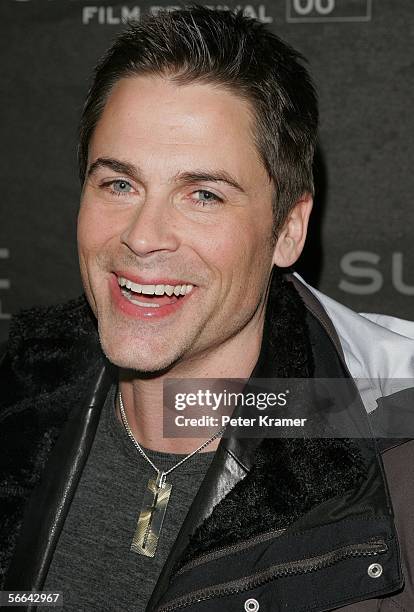 Actor Rob Lowe attends the premiere of "Thank you for Smoking" at the Eccles Theatre during the 2006 Sundance Film Festival on January 21, 2006 in...