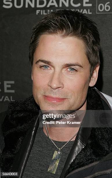 Actor Rob Lowe attends the premiere of "Thank you for Smoking" at the Eccles Theatre during the 2006 Sundance Film Festival on January 21, 2006 in...