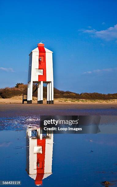 The unusual lighthouse on stilts at Burnham on Sea in Somerset.