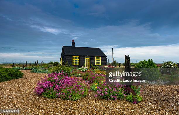 The cottage of the late Derek Jarman on Dungeness beach.