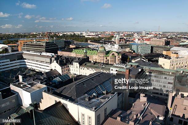 View from the Torni Hotel over the rooftops of Helsinki.