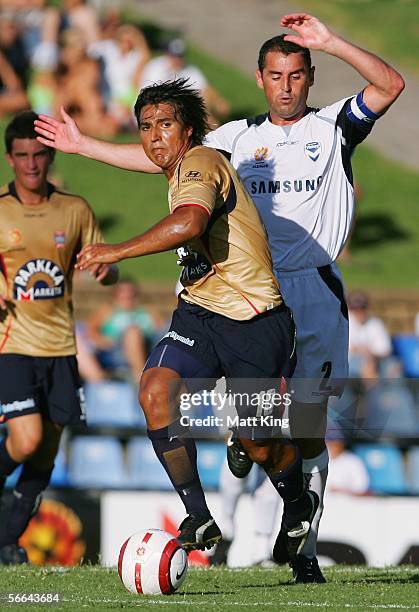 Nick Carle of the Jets in action during the round 19 A-League match between the Newcastle Jets and Melbourne Victory at Energy Australia Stadium...