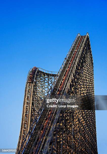 El Toro wooden roller coaster at Great Adventure Six Flags theme park.