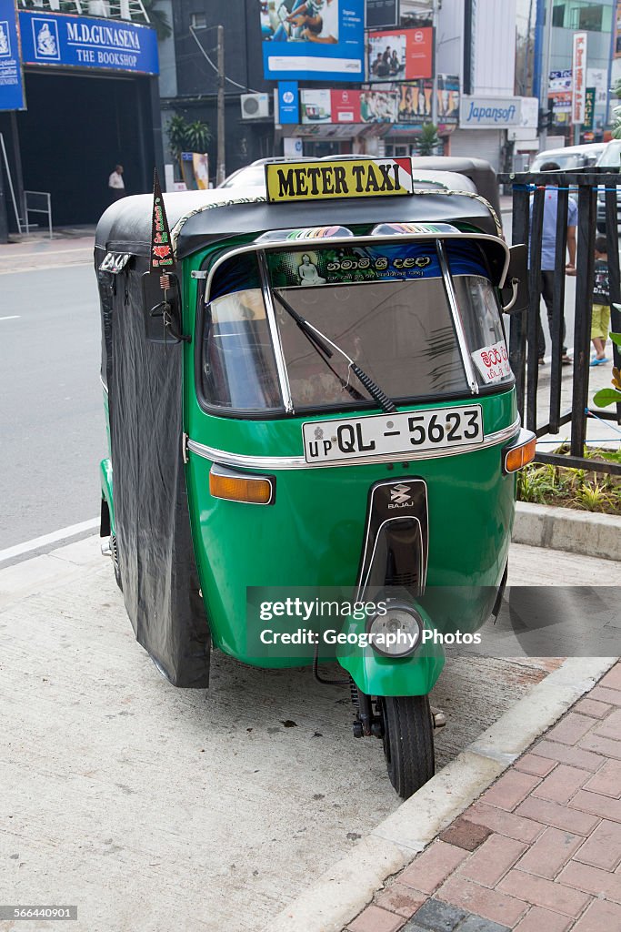 Tuk Tuk motorized tricycle taxi vehicle, Colombo, Sri Lanka