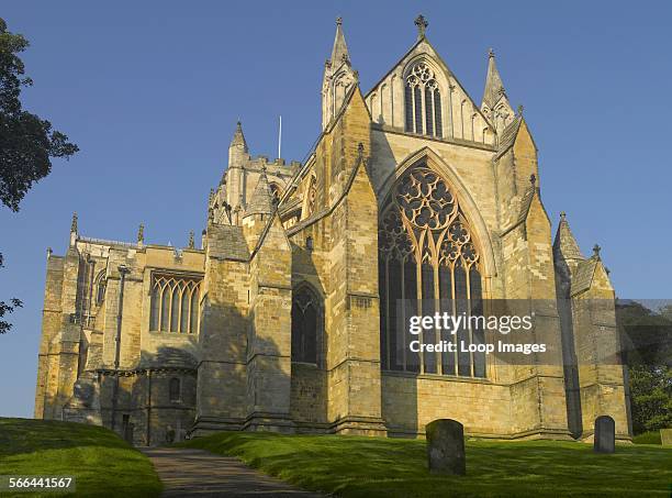 East Front facade of Ripon Cathedral, one of the oldest sites of continuous Christian worship in Great Britain.