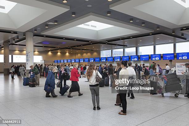 British Airways baggage drop area at Gatwick Airport North Terminal.