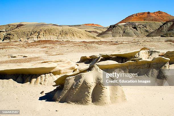 Mushrooms and Toadstool Formations in Bisti Wilderness Badlands, New Mexico.