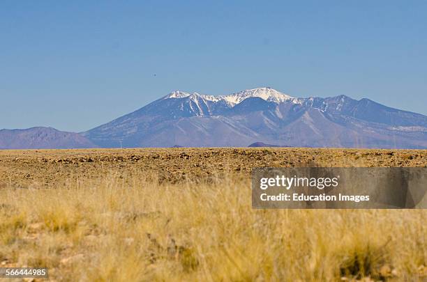 Arizona, Flagstaff, Snow-capped Humphrey's Peak.