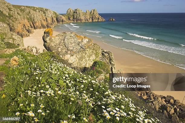 View across to Pendnvounder Beach in Treen.