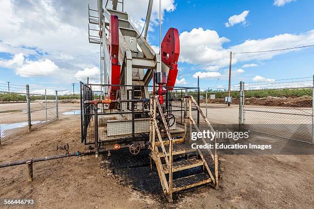 Pump jack at fracking site in Shafter. Kern County, located over the Monterey Shale, has seen a dramatic increase in oil drilling and hydraulic...