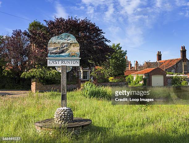 The village sign at East Runton.