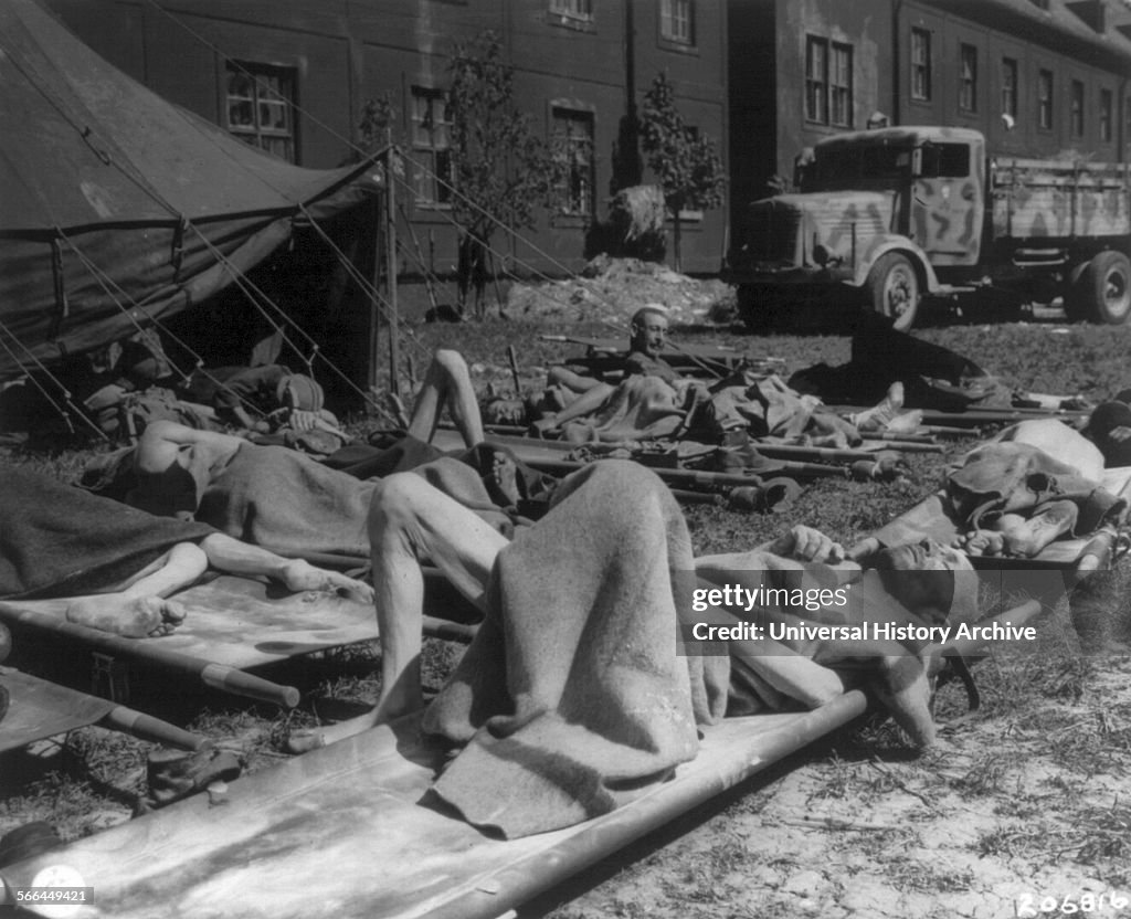 Hungarian Jews after removal from Nazi concentration camps.