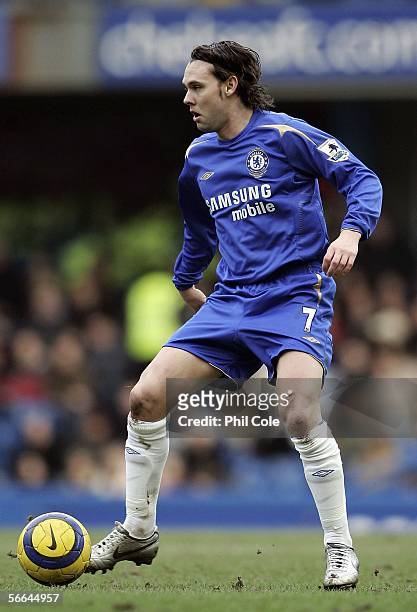 Maniche of Chelsea in action during the Barclays Premiership match between Chelsea and Charlton Athletic at Stamford Bridge on January 22, 2006 in...
