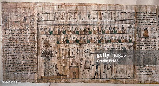 Ancient Egypt. Judgement of the Dead. Book of the Death. Funerary papyri. 3rd-1st BC. Egyptian Museum, Turin, Italy.