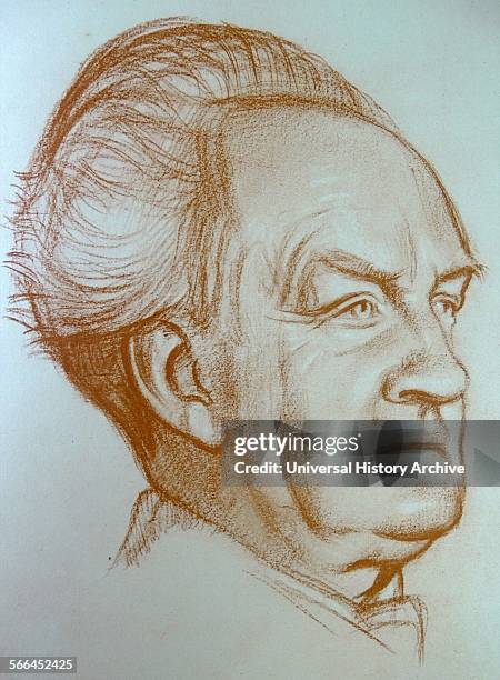 Portrait of Gerhart Hauptmann by Sir William Rothenstein. Rothenstein was an English painter, printmaker and draughtsman.