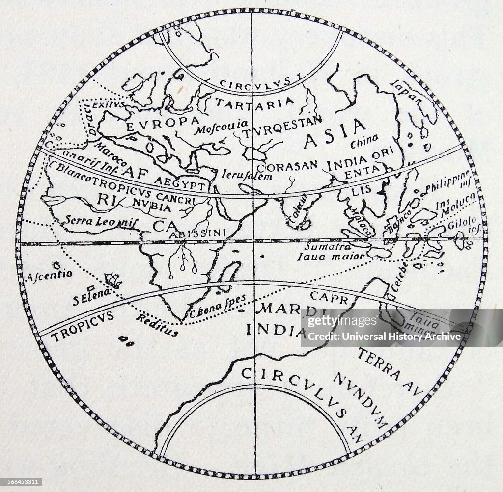 Silver Map The Silver map of the world. The reverse half, showing the route of ...