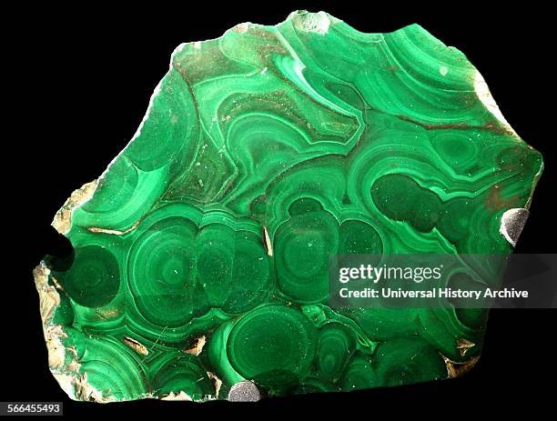 The distinctive green banding of malachite is because of the way the rock formed resulting in layers with different crystal sizes. The darker the...