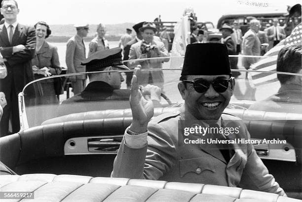 Photograph of Dr Ahmed Sukarno The first President of Indonesia, during his trip to Washington D.C. Dated 1956.